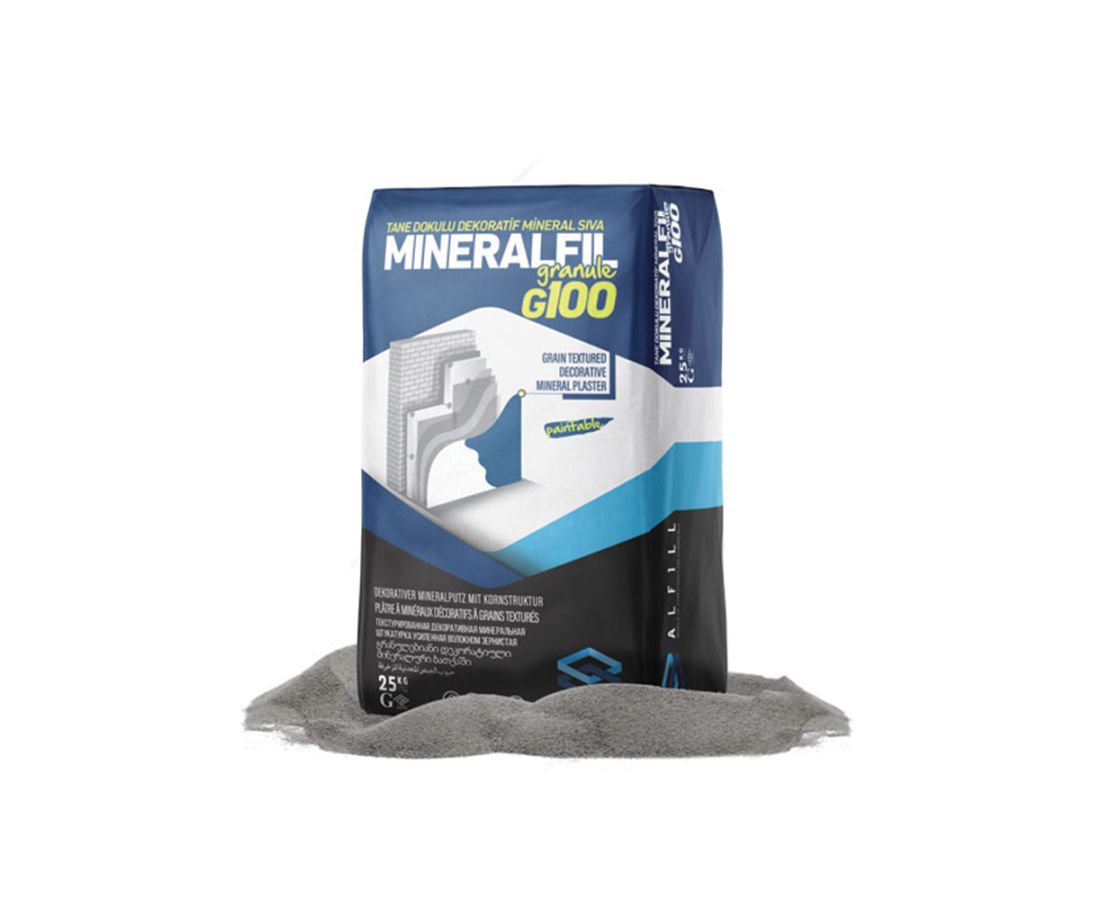 Alfill Mineralfil ფითხი დეკორატიული 25კგ — ფითხი და ბათქაში